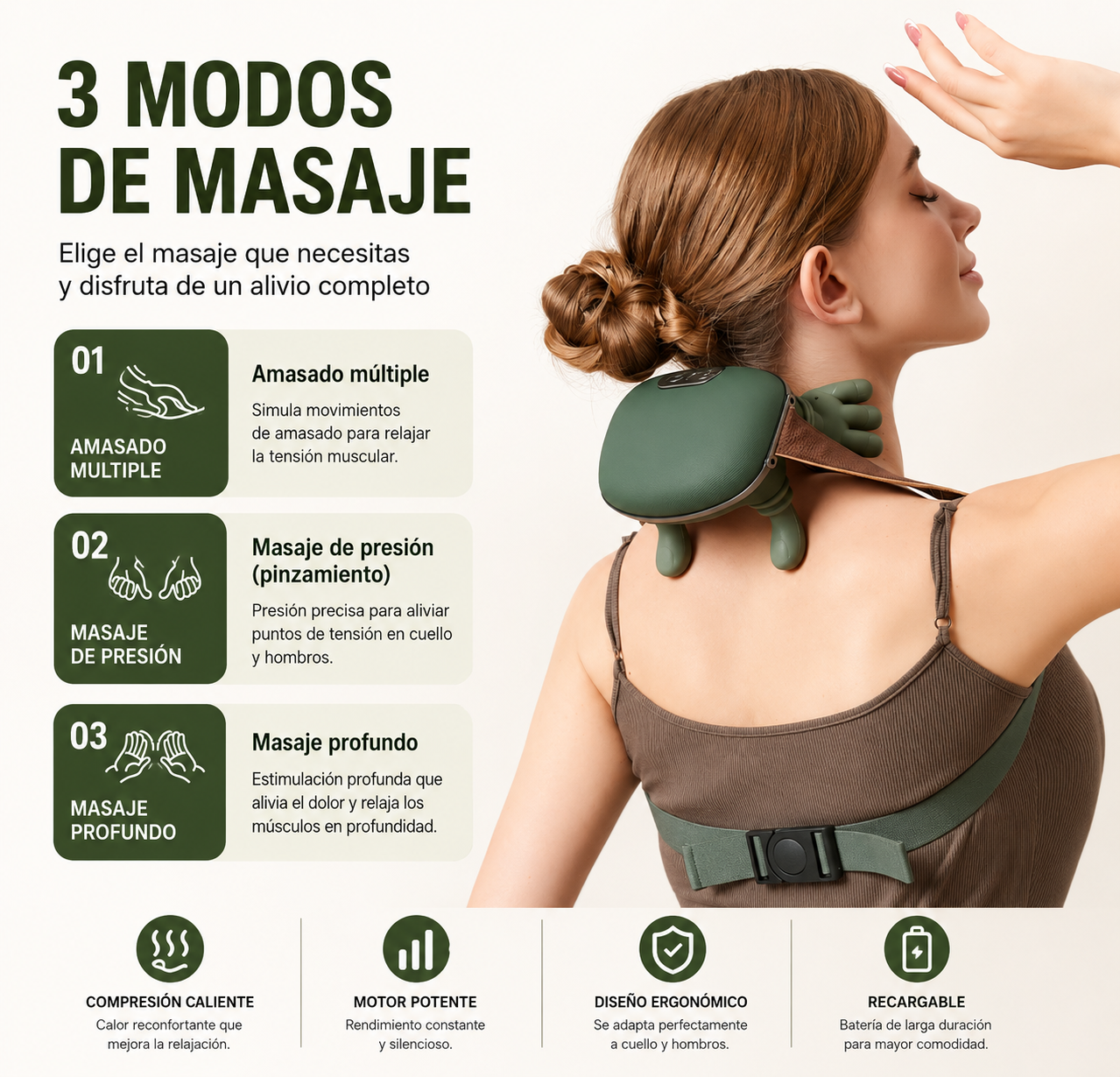 Masajeador Cervical 4D con Calor ®