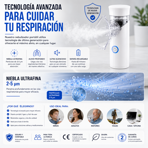 Nebulizador Portátil para Respirar Fácil