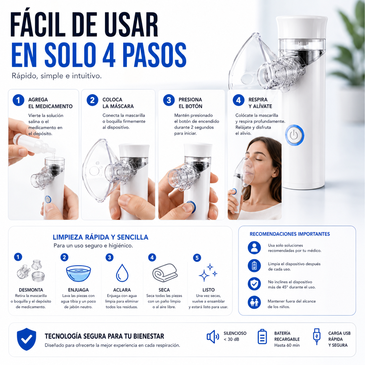 Nebulizador Portátil para Respirar Fácil