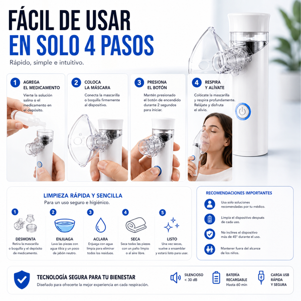 Nebulizador Portátil para Respirar Fácil