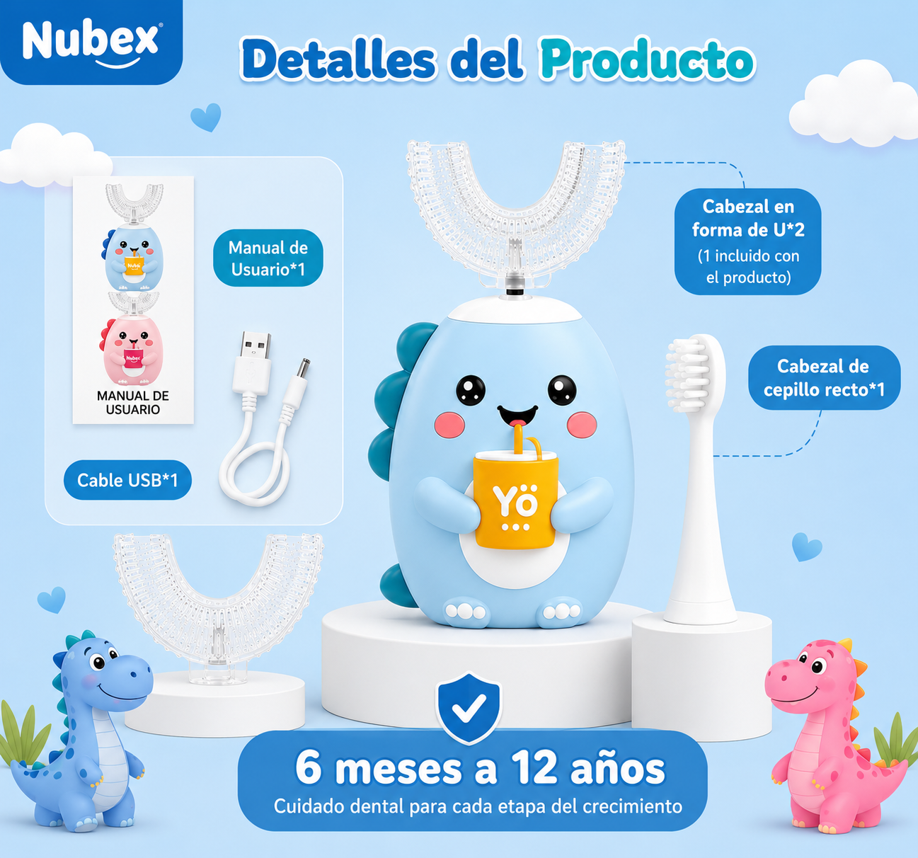 Cepillo Eléctrico Infantil Dino ®